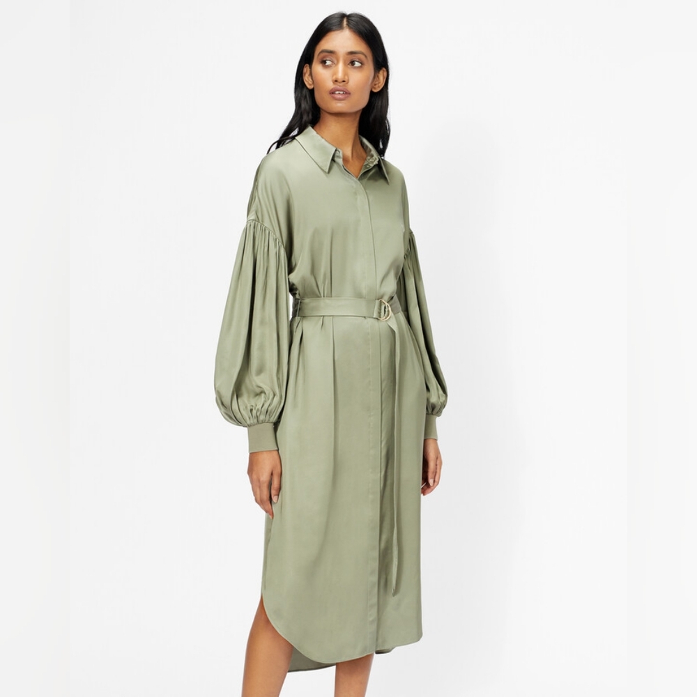 Ted Baker Grey/Green Silky Dress